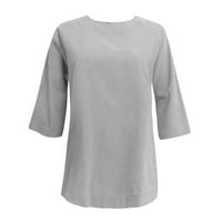 Ženska odjeća za čišćenje ženske ležerne labave posteljine patchwork plus veličina dama dnevno Soild bluza majice
