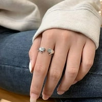 Prsten, ženska geometrijska elektroplatacija Glatka podesiva šarmantna dekoracija Fade otporna ličnost Retro Love Hug Ring Womeny Nakit