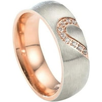 Ušteda pada do 50% popusta na prsten modna polovina breskve u obliku srca modni zaljubljeni poklon od nehrđajućeg čelika nakit veličine 5- pokloni za porodicu na klirensu