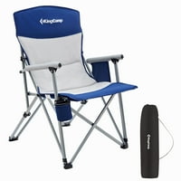 KINGCAMP podstavljena stolica za kampiranje na otvorenom sa držačem i džepom, plavom sivom bojom
