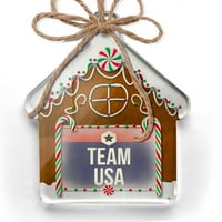 Ornament tiskan jednostren timu USA četvrti jul Patriotski zvezdi Božićni neonblond