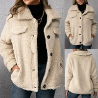 Ženski kaput jesen zimski kaput kardigan rever dvostruko suočen kaput dugmeta