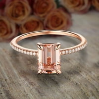 Prodaja: 1. CARAT morgatit i dijamantski zaručni prsten u 10k ružičastog zlata