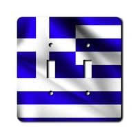 Sa zidnih ploča - grčka zastava - dvostruki prekidač za svjetlo