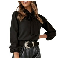 Ženske modne majice Bluze zimske ljetne casual dugih rukava Kardigan dugmeta plus veličina dugih rukava ženski vrhovi crne l