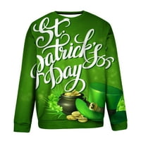 Muški duksevi sv. Patrika Novost 3D grafički pulover s dugim rukavima zelena veličina m