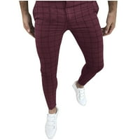 Muške pantalone s tankim molim ležernim hlačama Ispružene ravne prednje mršave poslovne olovke dugačke pantalone sa džepom