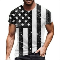 JMntiy Men Majica s kratkim rukavima, tiskani majica za okrugli vrat TOPS Bluza Neovisnost dana Plaža Majice