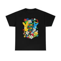 Retro autizma majica, košulja za podizanje svijesti o autizmu, šarene zagonetke, majica za uskrsnu dnevnu, uskršnja zeko, drugačija je lijepa, košulja za autizam
