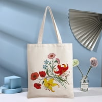 Cvjetni cvijet priroda torba torba na rame Torbe za torbe Horizontalne ekološke torbe za zakrbne za višekratnu upotrebu za žene 30x