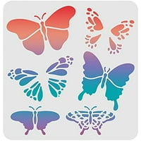 Predložak šablona leptira 11,8x plastični leptir crtanje slikarskim šablonima kvadratne šablone za ponovno zakrašavanje za slikanje na drvenim podnim zidom i pločicama