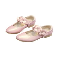 Daeful Kids Haljine cipele Cvijeće Mary Jane Uniform FASH modne princeze kožne cipele s cipelama Neklizajuće ružičaste 10toddlers