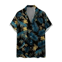 Stamzod Havajska majica za muškarce Casual tipke Color Block Hawaii Print sa džepom Bluza s kratkim rukavima