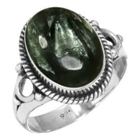 Sterling srebrne žene nakit prirodne serafinite prsten