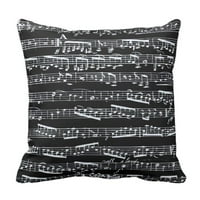 Glazbeni crno-bijeli muzički list jastučni poklopac