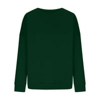 Ženske dukseve, pulover, casual dugim rukavima, pulover s dugim rukavima Lagani labavi okrugli vratovi Thirts Fall odjeća Zelena s