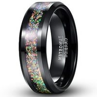 Unirajte crne volfram prstenove umetnute sa zdrobljenim kliznim opsegom za vjenčanje