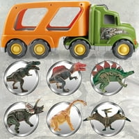 Automobili TOY TOY za godine stariji dječaci i djevojčice, dinosaurski kamion za prijevoz, uključujući T-Rex, Pterodactyl, Brachiosaurus, za dječake i djevojke RT