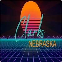 Clarks Nebraska vinil decel Stiker Retro Neon Dizajn
