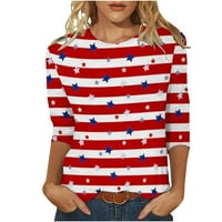 JOAA ženska zastava je otisnuta okrugla vrat ljetna bluza, plus veličina casual osnovna majica, poklon na klirensu S-2XL