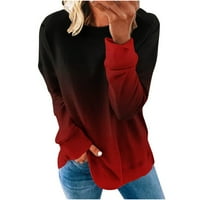 JJayotai Žene Dugi rukav Ženski okrugli vrat Modni casual dugih rukava Božićne košulje dukserice Flash bluza