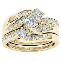 Ozmmyan Moissanite prstenovi za žene okrugli dijamantni vjenčani obljetni poklon pribor za prstenje veličine za manje