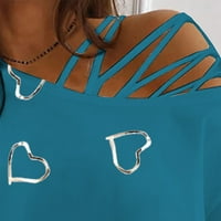 Giligiliso Clearence Žene Ljetni vrhovi labavi FIT Ljetni kratki rukav Love Ispis majica bez kaiševa