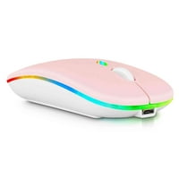 Punjiva Bluetooth tastatura i miš Combo Ultra Slim za Realme Pad i All Bluetooth omogućeno Android PC-Baby Pink tastatura sa bebi ružičastim RGB LED miš