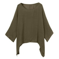Ženske dame casual plus size labavo pamučno posteljina čvrsta boja za bluza za majicu Napomena Kupite jednu ili dvije veličine veće