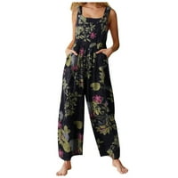 Kiplyki Clearence ženske joge hlače Ženski cvjetni tiskani džepni džepni gumb Kamisole