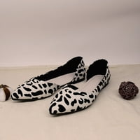 DMQUPV DRESSY Ljetne sandale Print Suede plitko rezanje uperene ravne dnakvene cipele Ležerne prilike slatke cipele za žene cipele bijele 8.5