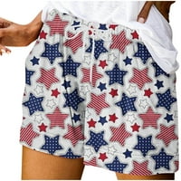 Hlače za žene Trendy Star Stripe Print ljeto na plaži Lounge Shorts Elastic Wasit Comfy kratke hlače sa crtežom