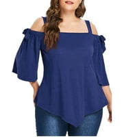 Modne žene Ležerne prilike plus veličina Asimetrična hladna ramena vrhunska majica Bluza Bluza