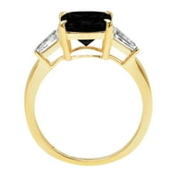 3CT Aschner Crek crni prirodni ony 18k žuti zlatni gravirajući izjavu okupljanja godišnjica Angažovanje vjenčanja Trobotna prstena veličine 7,5