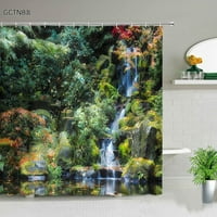 Pejzažna tuš zastava zelena šuma vodopad priroda prizor prirode poliesterska tkanina kupaonica za kupanje zaslona kupatila kuke kuka