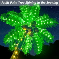 5FT LED palmirano palmilo sa kokosovim umjetnim palmima Prelit Božićno drvce Tropičko palmino svjetla za kućna pateli na havajska luka Luau džungle TIKI bar u zatvorenom ukrasu