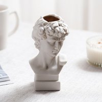 David statue cvjetna vaza, bijela keramička rimska skulptura sastavljač glave glave vaze za šminkanje olovke za kućni uredski vrtni dekor