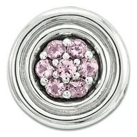 LE & LU Sterling Silver Spacables izraz Mali kreirani ružičasti safirni lančani slajd