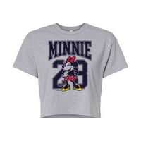 Disney - Minnie Mouse - Team Minnie Collegiate '- Juniors Cropped pamučna mješavina majica