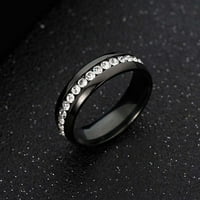 Unizovani kristalni prsten od nehrđajućeg čelika za muškarce i žene modni par prsten