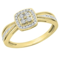 DazzlingRock kolekcija okrugli bijeli dijamantni zaručni prsten za žene za žene u 14k žuto zlato, veličine 6