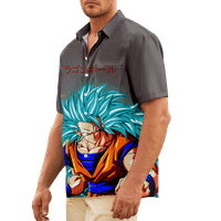 Anime Dragon Ball Muška košulja, Ležerne prilike ljetne božićne zabave Regularni fit poliester vlakno kratki rukav HRENT košulja za muškarce za muškarce