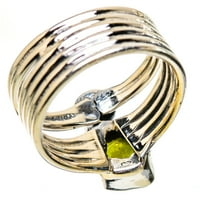 Gruba peridot prsten veličine 7. - Ručno rađen boho vintage nakit RING133047