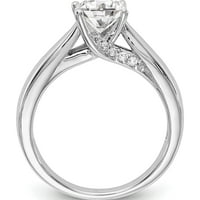 14k bijelo zlato 14kW Round Solitaire Diamond Polu-mount zaručni prsten izrađen u Indiji RM1945E-125-waa