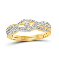 10k žuta zlatna princeza Dijamantna pasijans mladenka za vjenčani prsten set CTTW