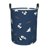 Košarica za pranje rublja, crtani geometrijski panda uzorak Sklopivi rublje za rublje s ručkama vodootporna, male veličine