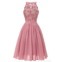 Dyfzdhu ljetne haljine za žene vintage princeze cvjetna čipka dekolte za zabavu Aline Swing haljina