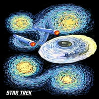 Junior's Star Trek Starry Night USS Enterprise Graphic Tee Crna mala
