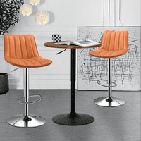 Magshion bar stol i set stola, 23.5 okrugli koktel bar stol i putne kožne stolice za kućnu kuhinju, smeđe