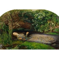 Millais, John Evertt Crna modernog uokvirenog muzeja Art Print pod nazivom - Ophelia